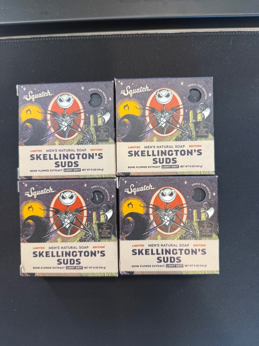Dr. Squatch Men's Nightmare Before Christmas SET OF 4 Soap Bars Limited Ed. NEW